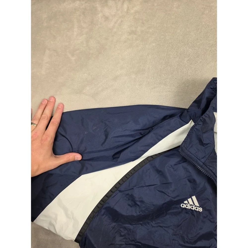 Vintage Adidas Track Jacket Mens 2XL Blue Flyer Wrestling Dixie Windbreaker Y2K